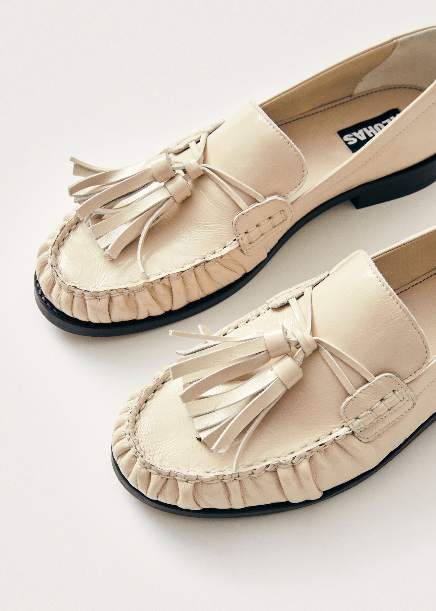 Marietta Onix Cream Leather Loafers