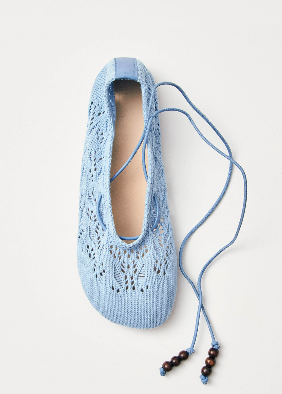 Rosemary Crochet Blue Ballet Flats