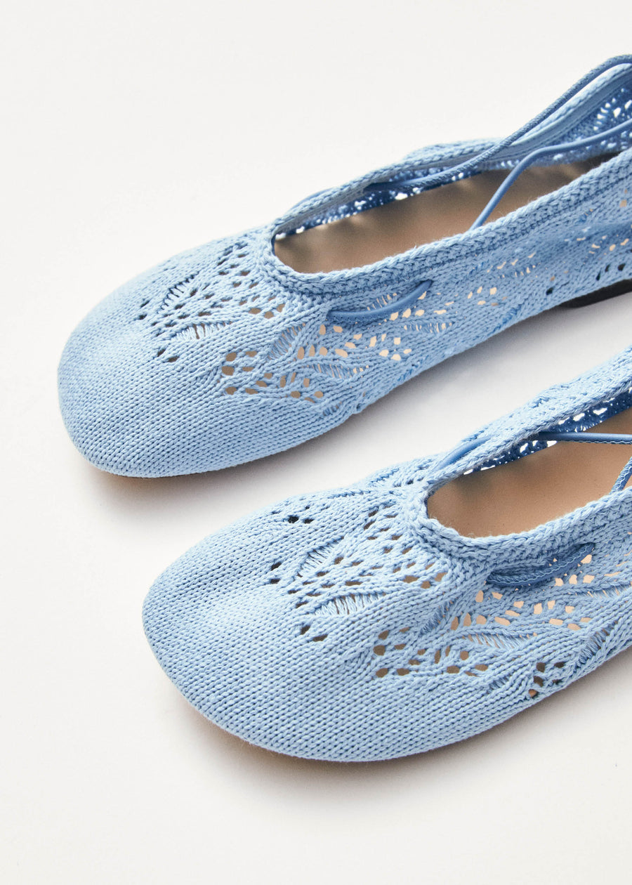 Rosemary Crochet Blue Ballet Flats