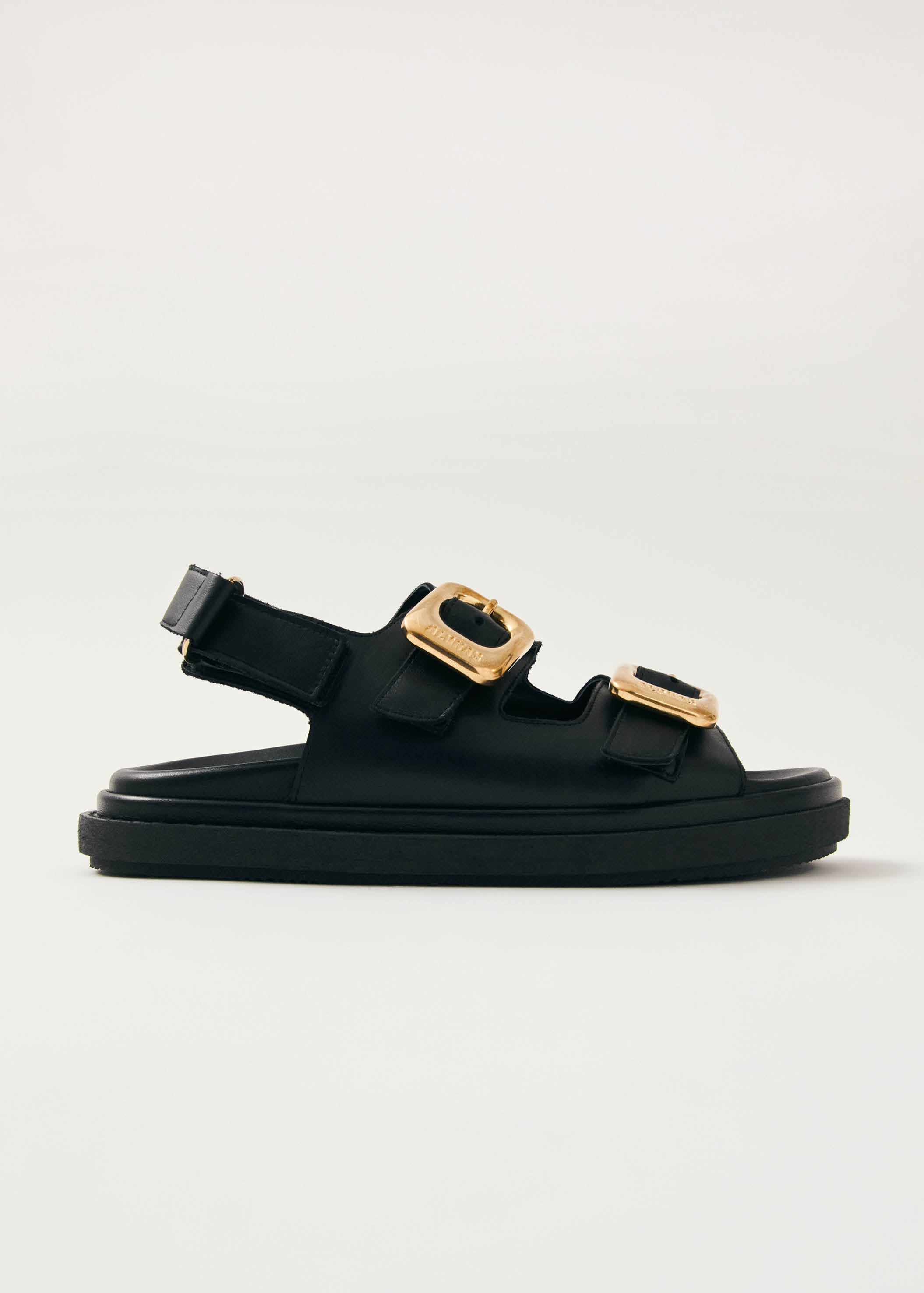 Daria Black Leather Sandals | ALOHAS