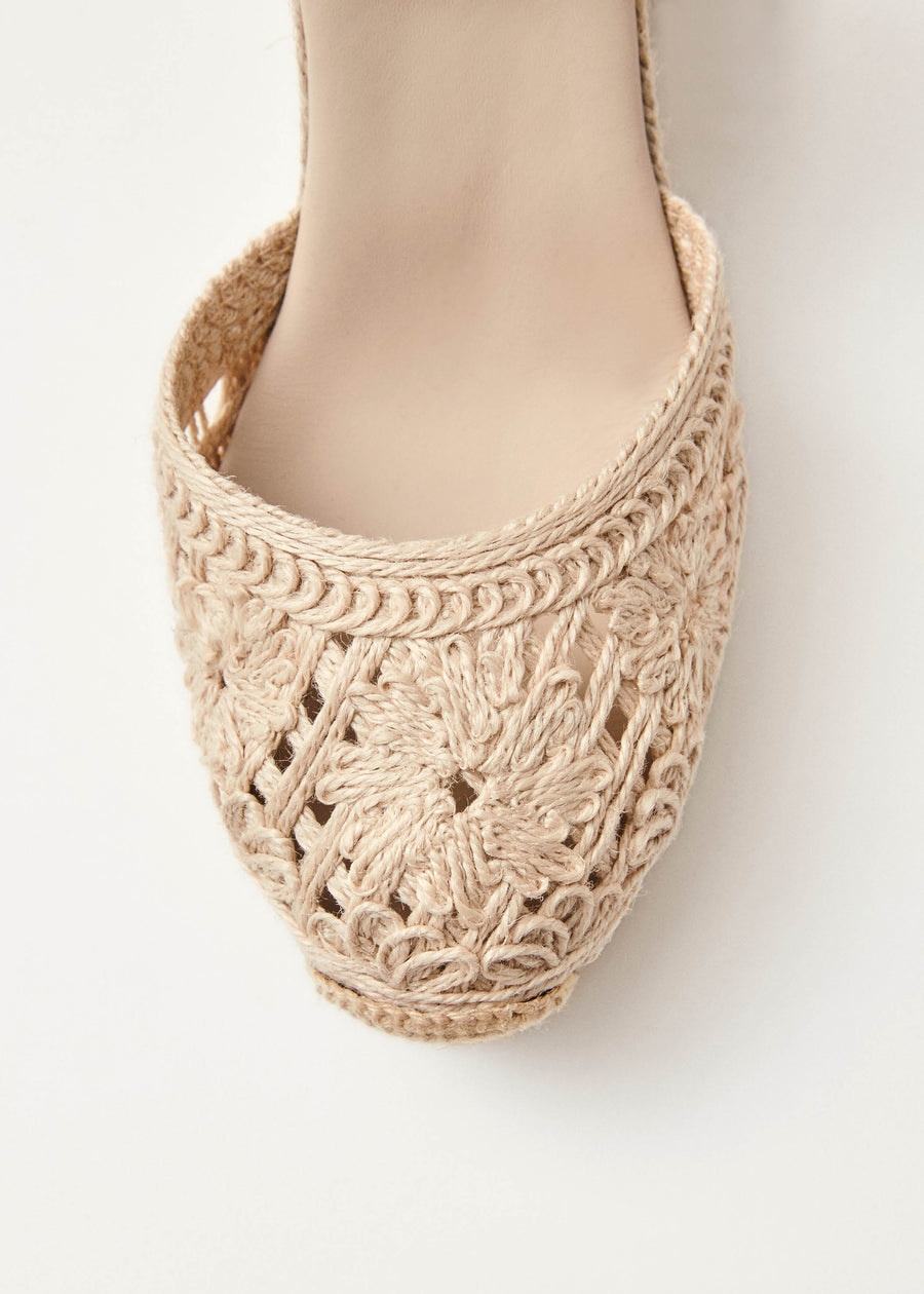 Cordelia Crochet Cream Espadrilles
