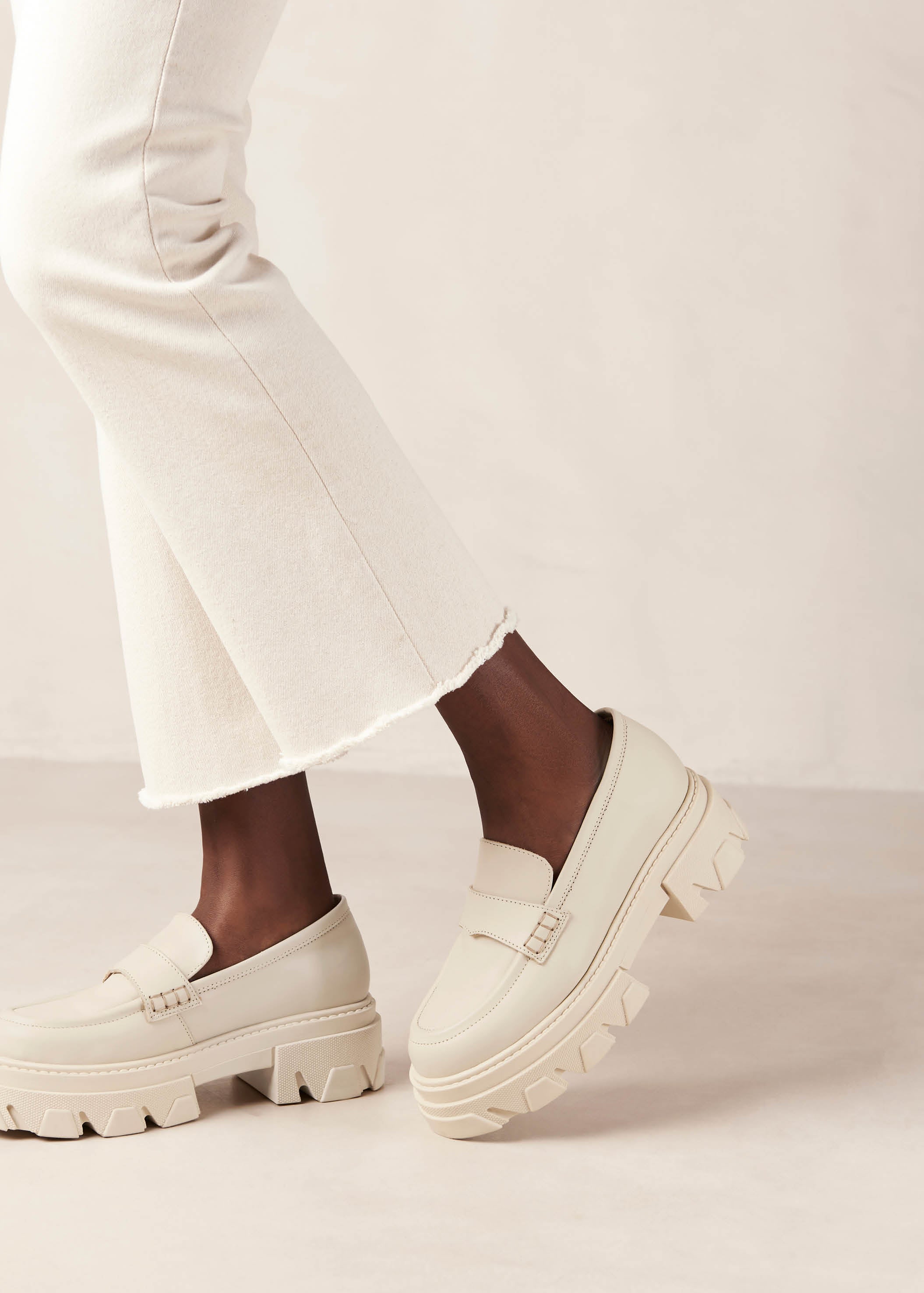 Trailblazer Cream Leather Loafers ALOHAS