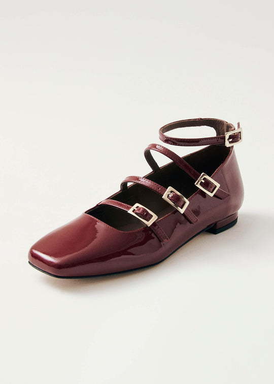 Luke Onix Wine Burgundy Leather Ballet Flats