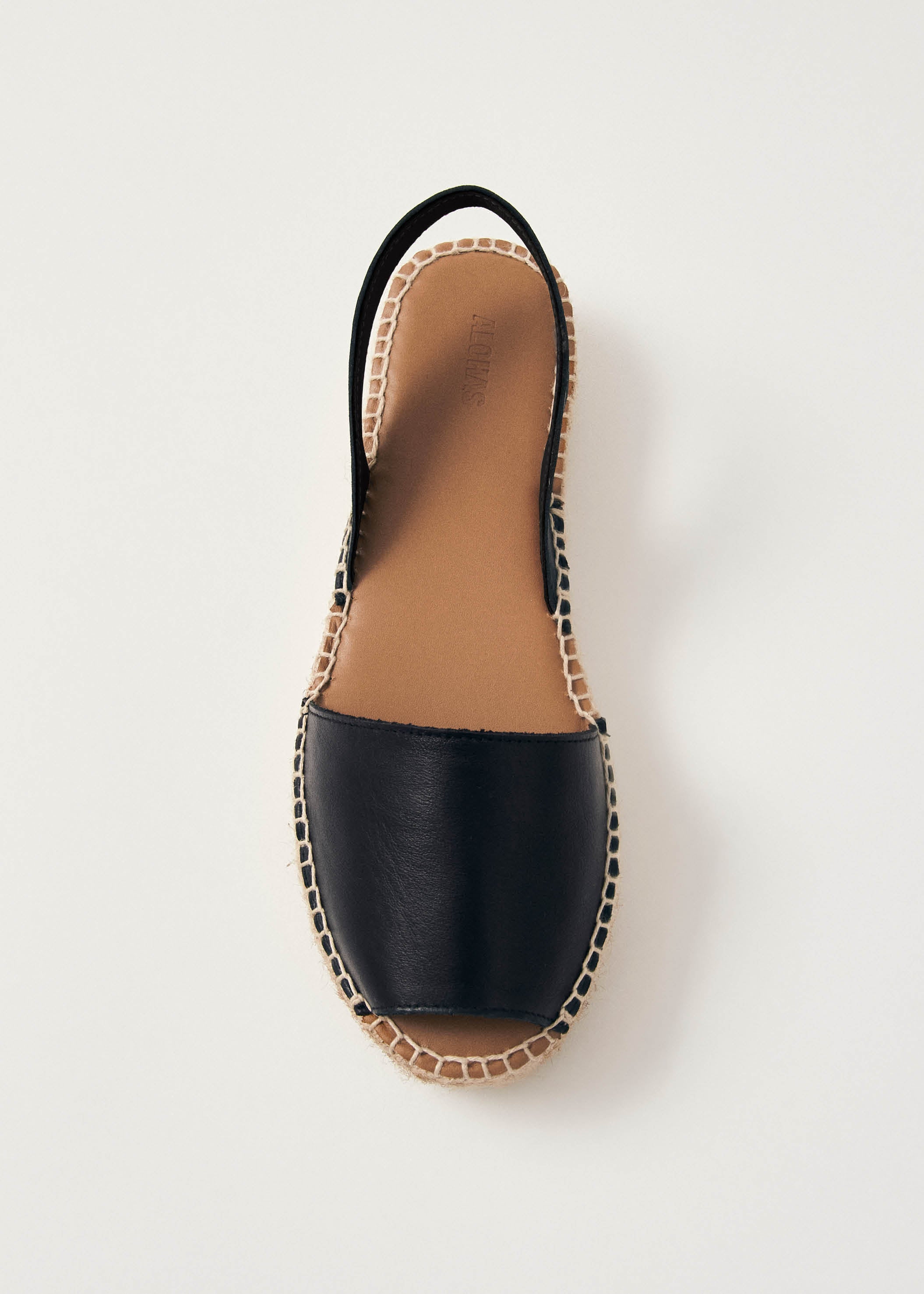 Ibizas Black Leather Espadrilles ALOHAS