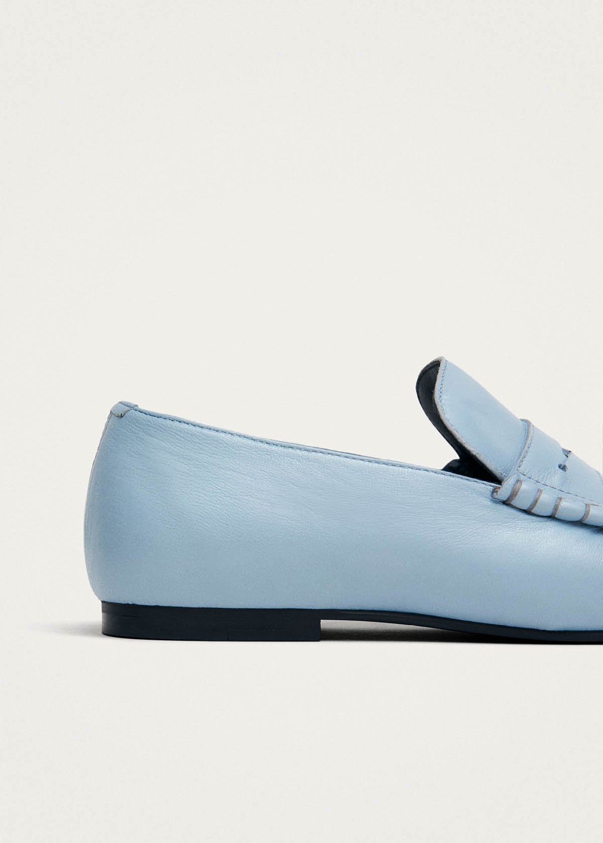 Aven Blue Leather Loafers