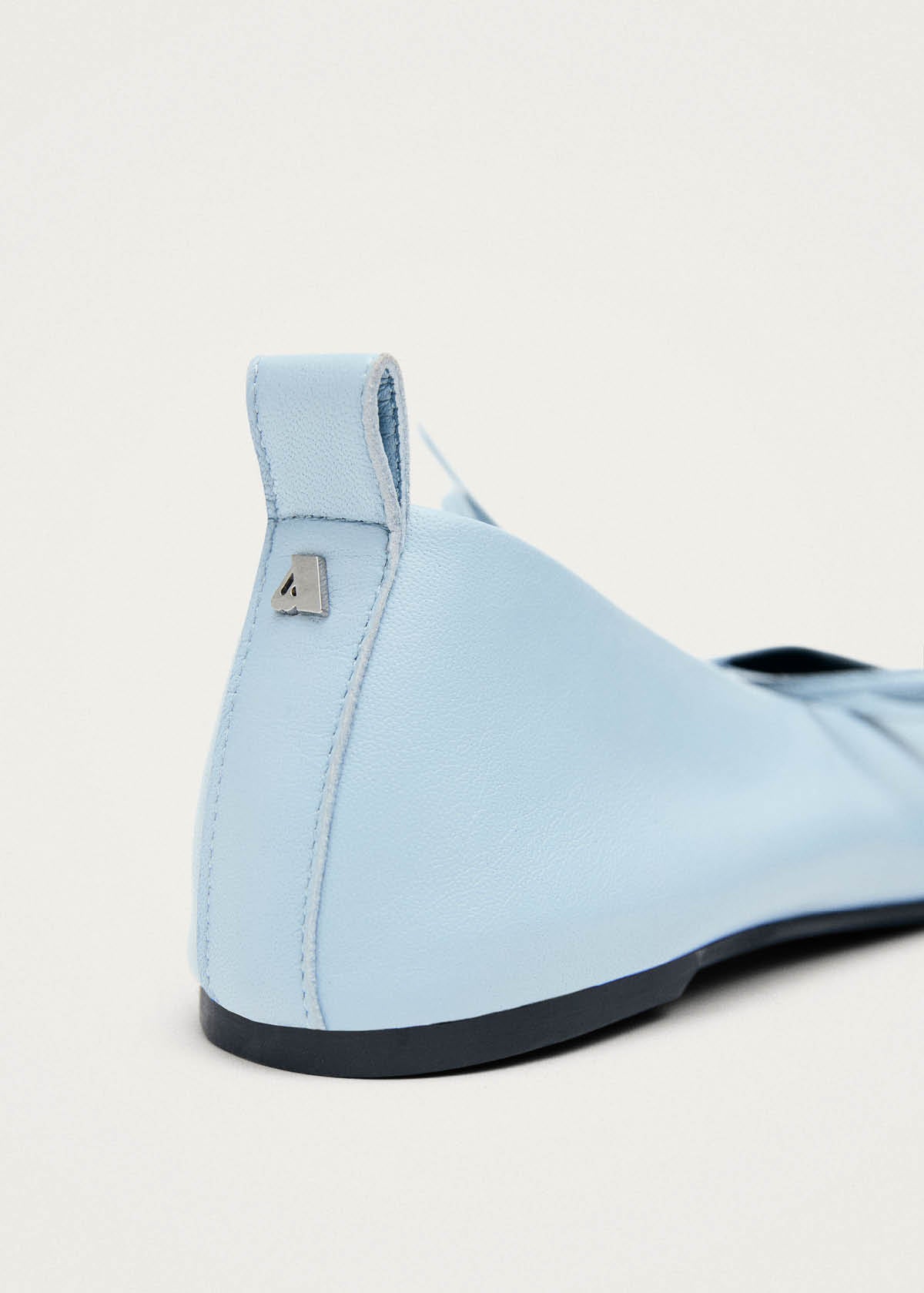 Elva Blue Leather Ballet Flats