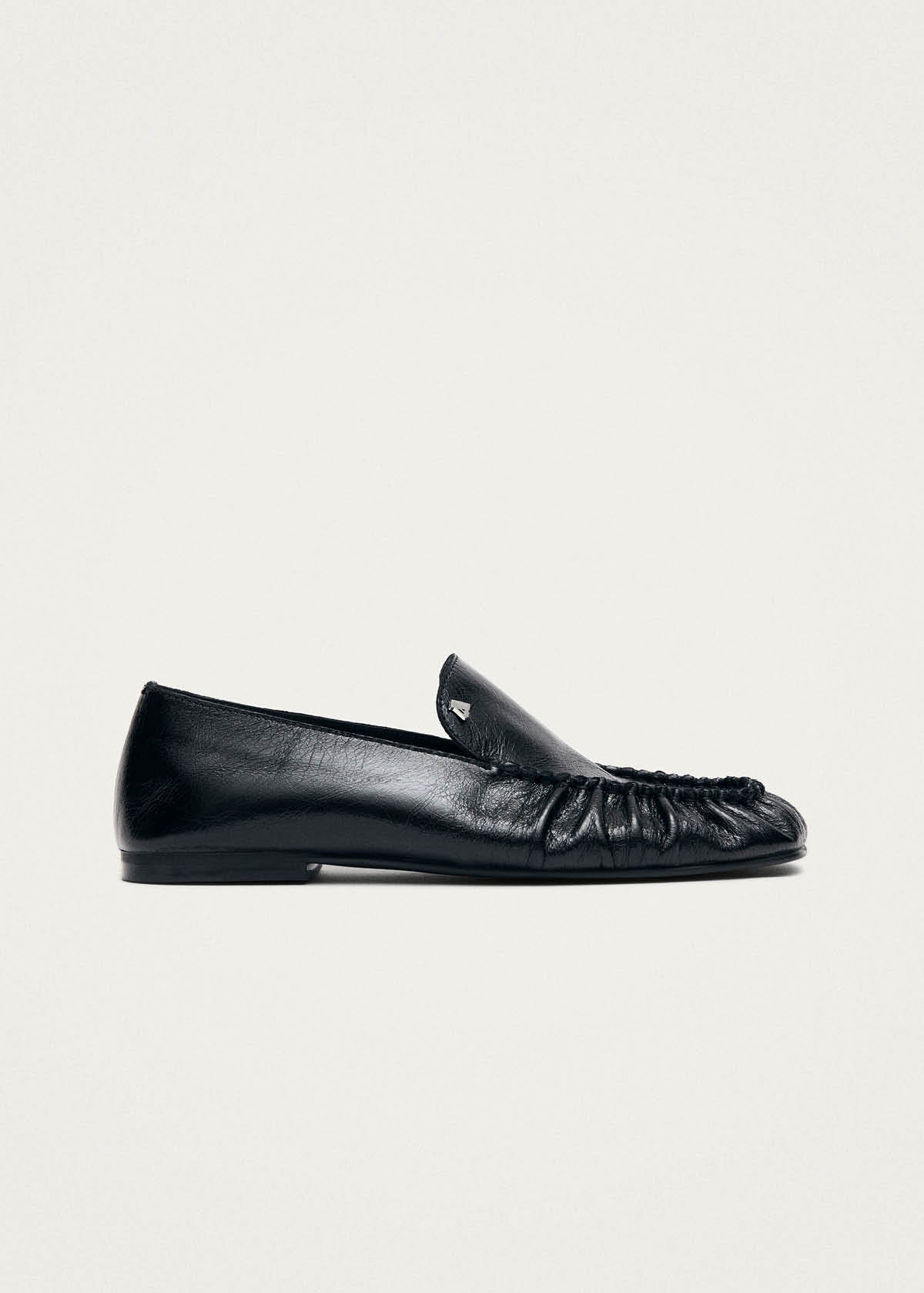Gabe Rift Black Leather Loafers | ALOHAS