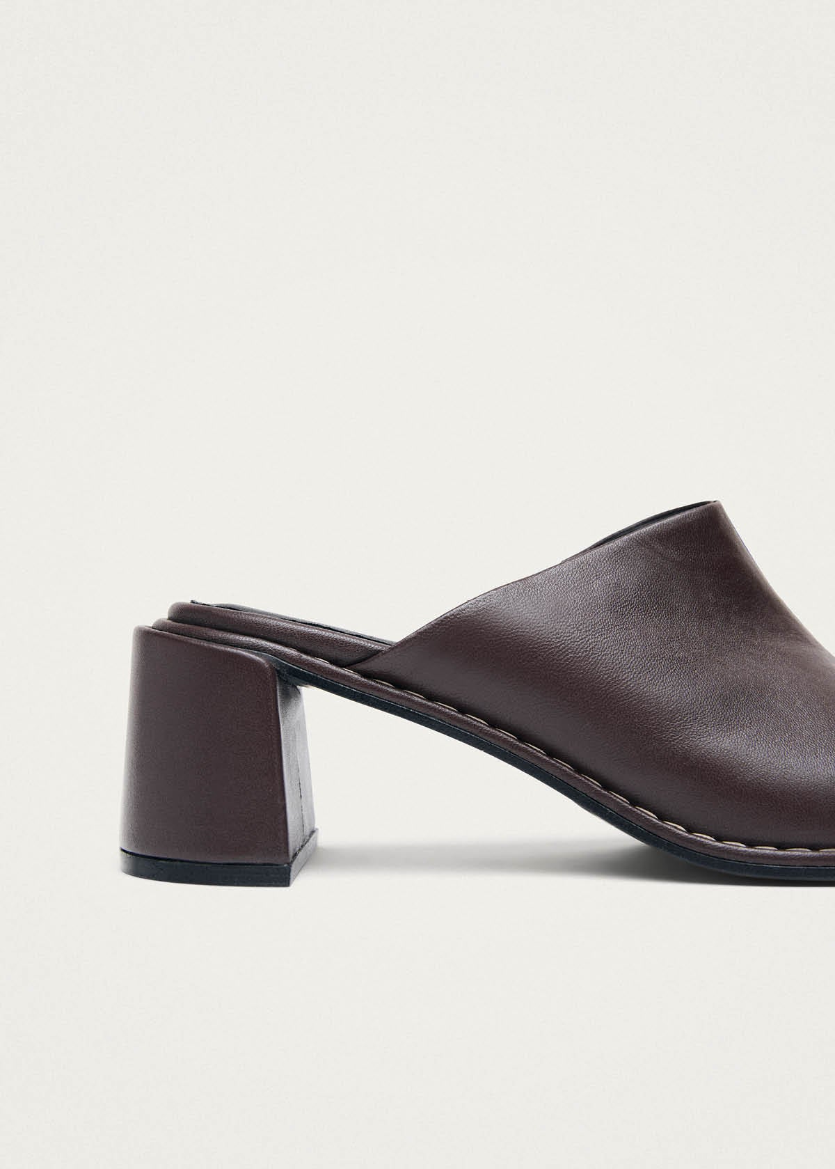 Mules en cuir Lex chocolat noir