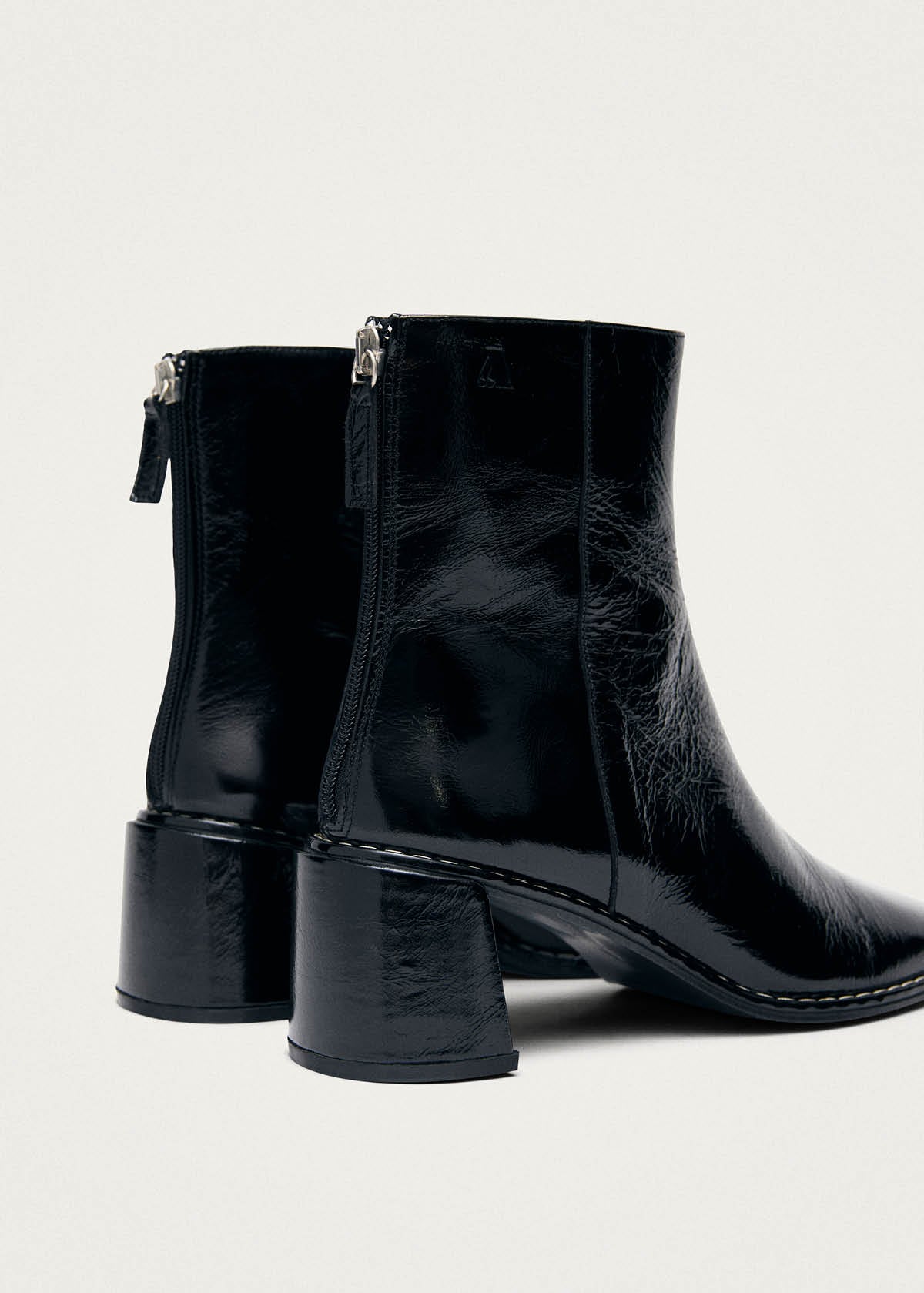 Botines de cuero negro Luc Patent