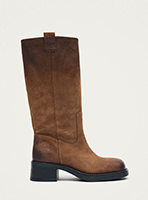 vintage effect suede brown