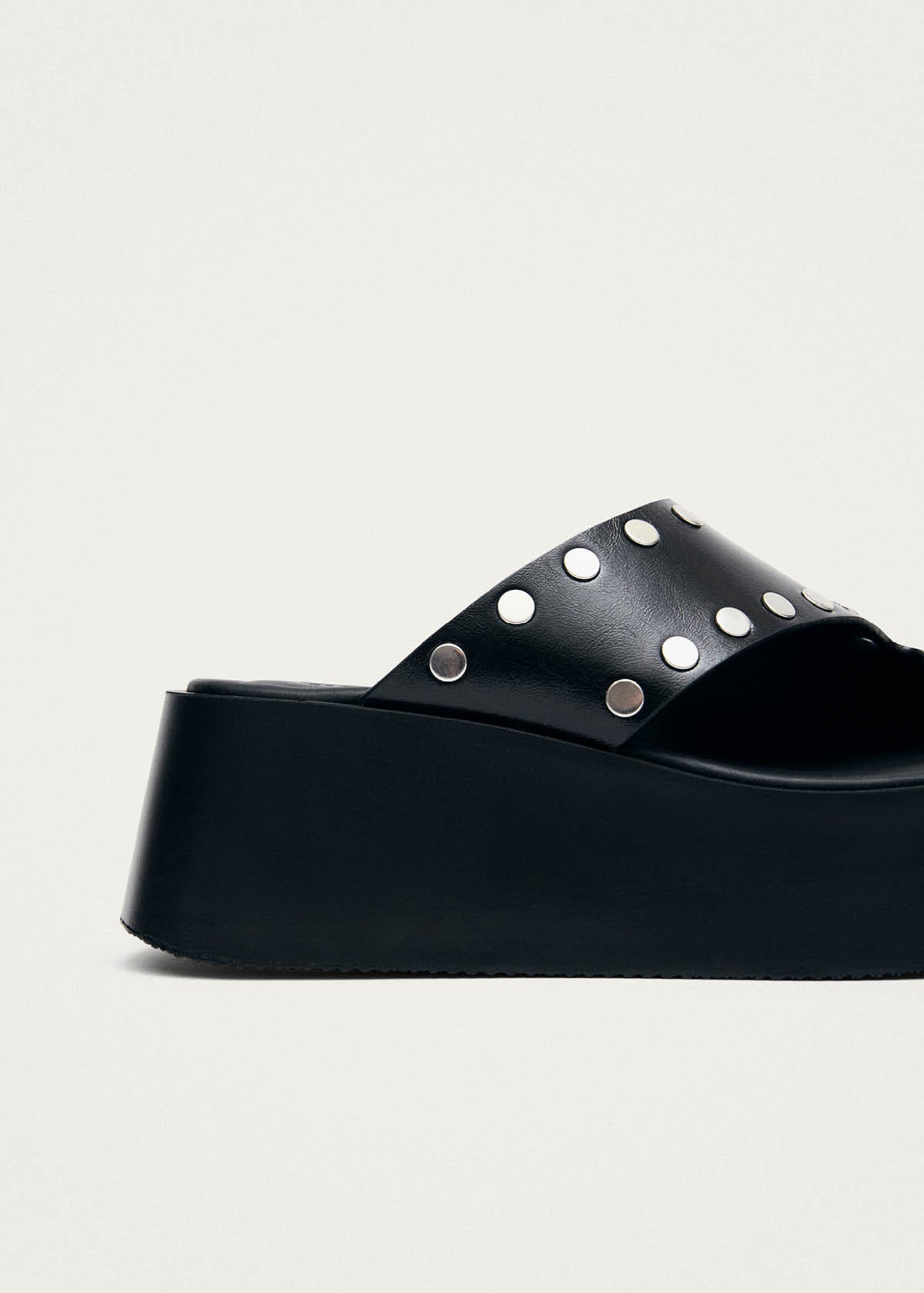 Nova Studs Black Leather Sandals