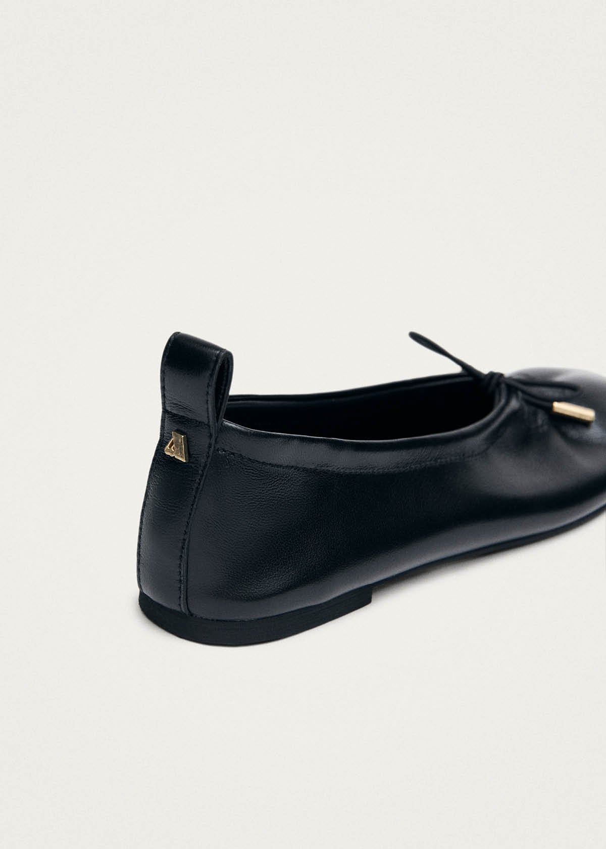 Rosalind Black Leather Ballet Flats