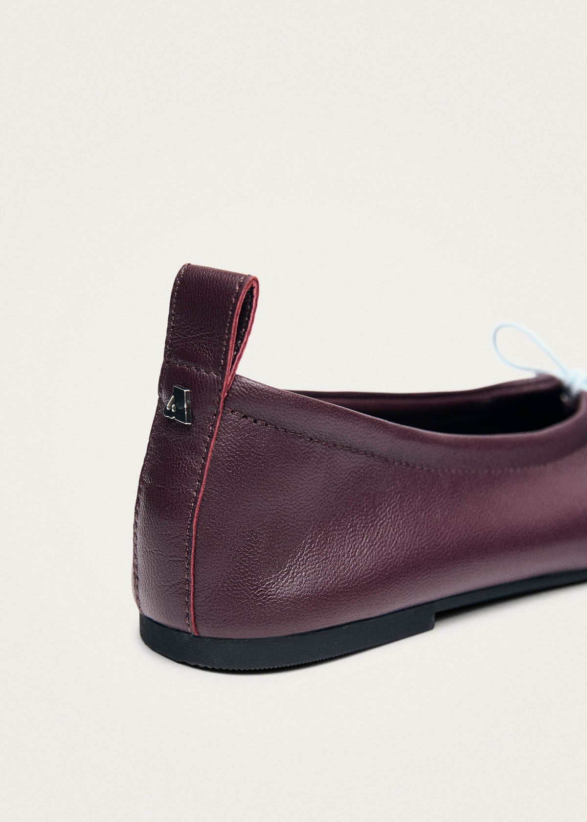 Rosalind Kontrast Burgunderrote Leder Ballerinas