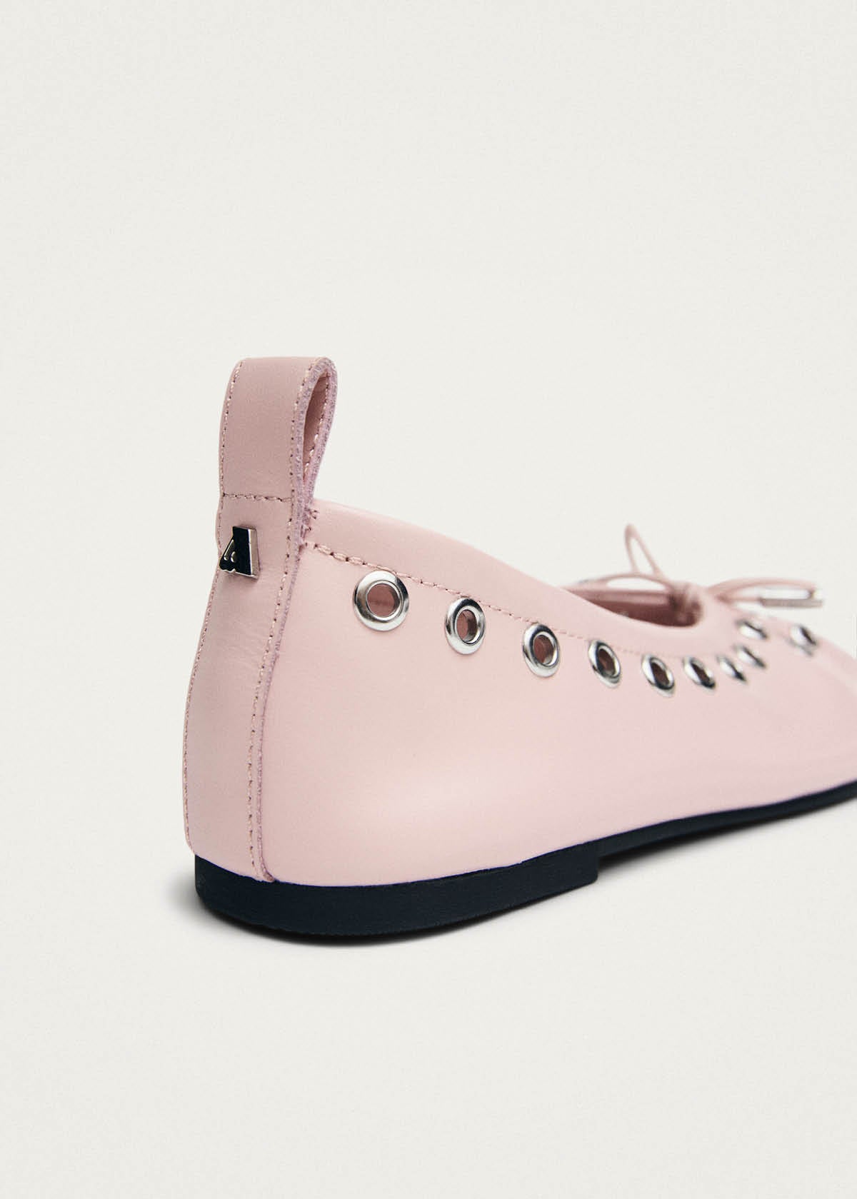 Rosalind Eyelets Pink Leather Ballet Flats
