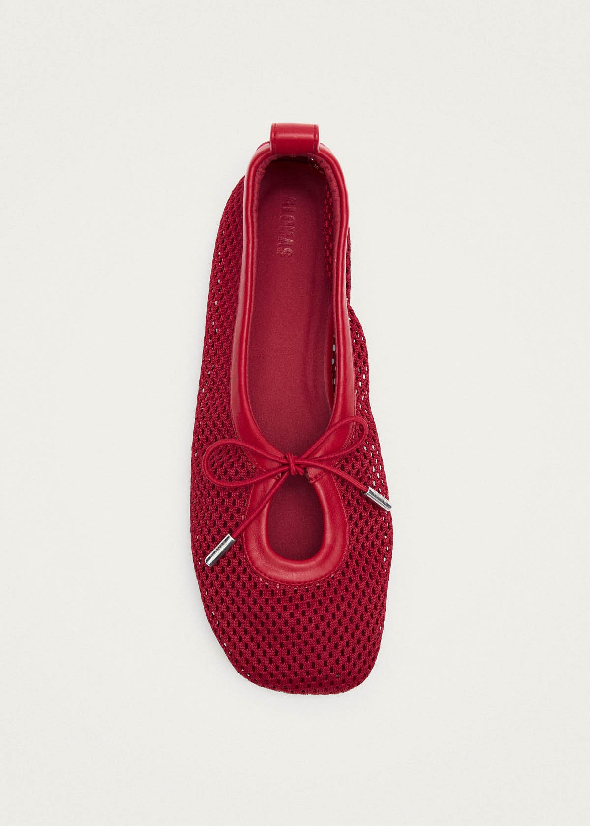 Rosalind Mesh Red Leather Ballet Flats | ALOHAS