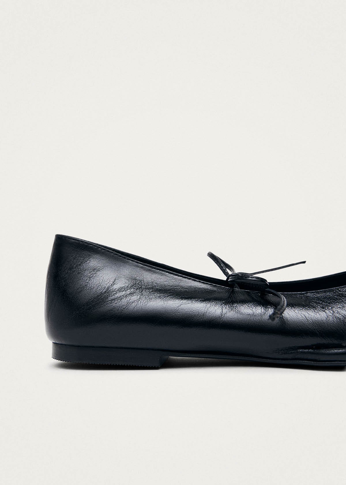 Sway Studs Rift Black Leather Ballet Flats