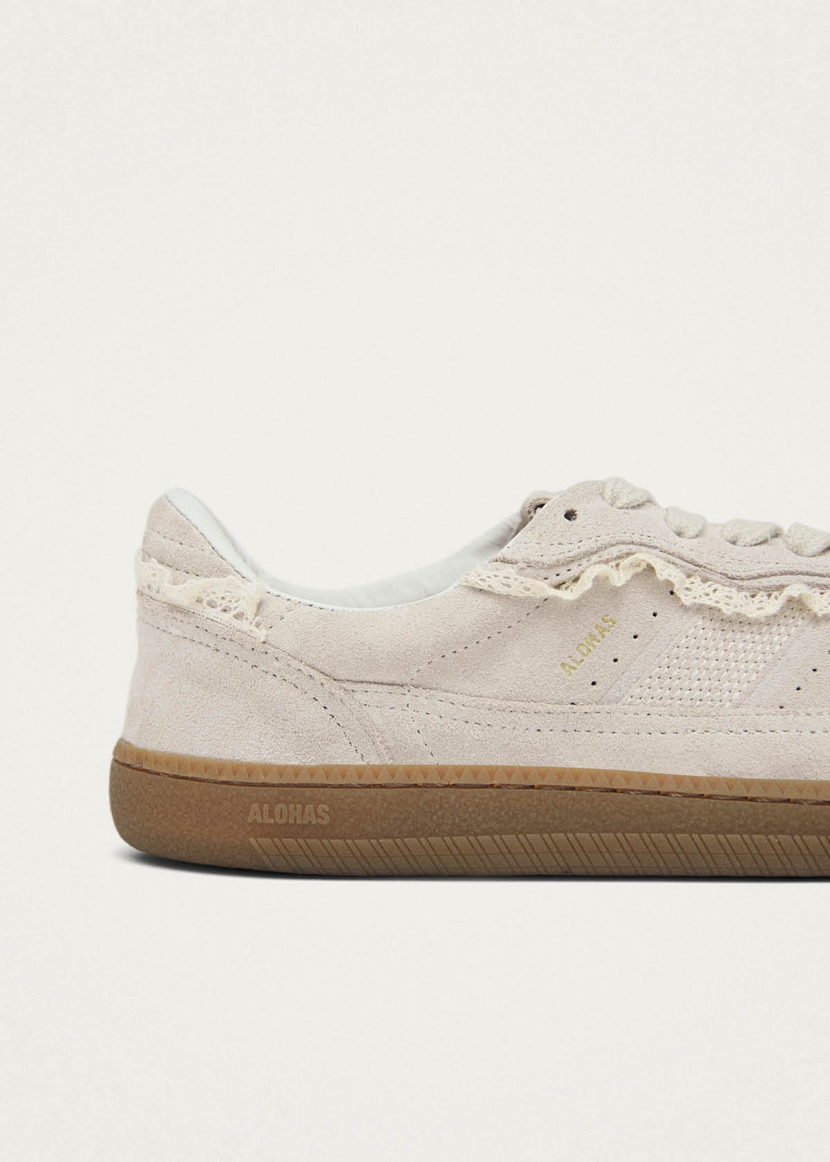 Tb.00 Barfuß Häkel Creme-Leder Sneakers