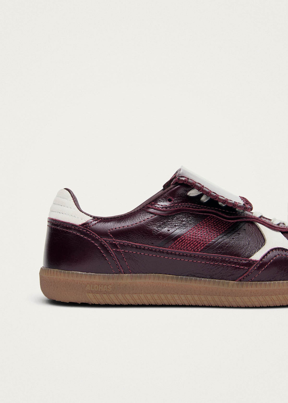 Zapatillas de cuero burdeos Club Vinyl Tb.490