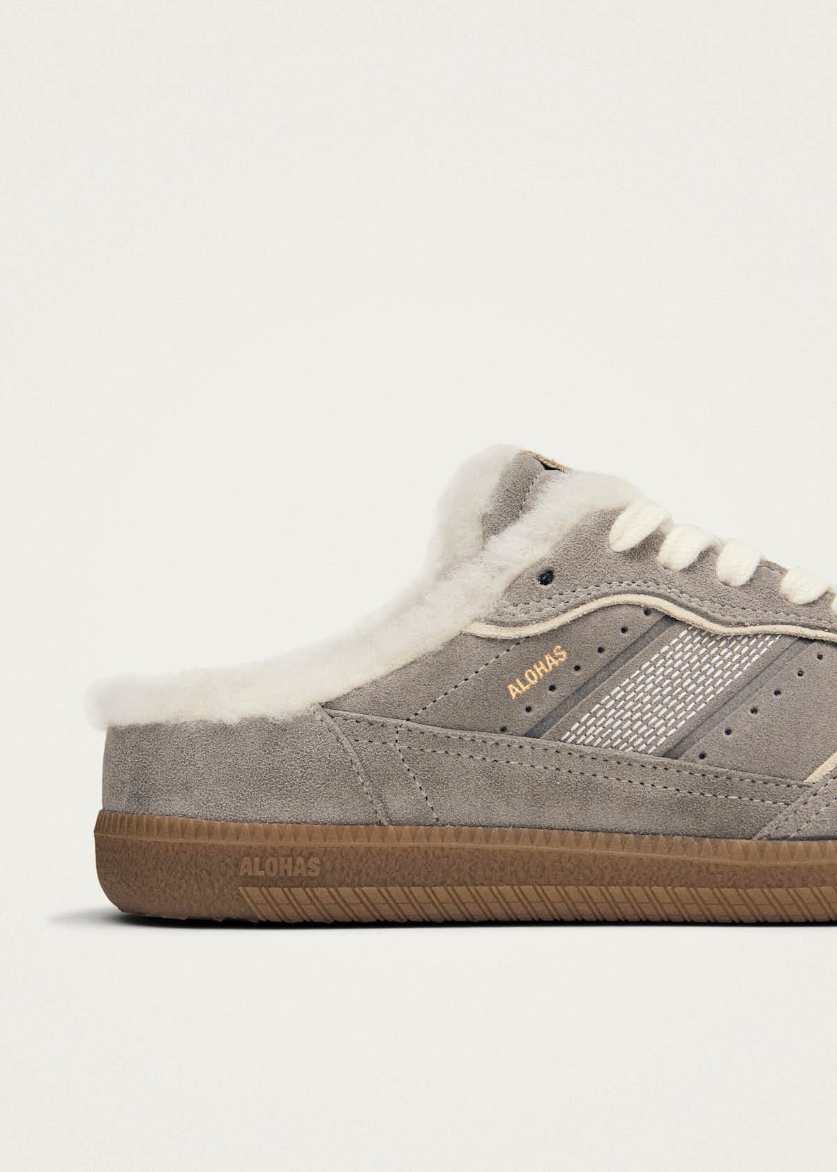 Tb.490 Mule Zapatillas de Piel de Oveja Color Gris