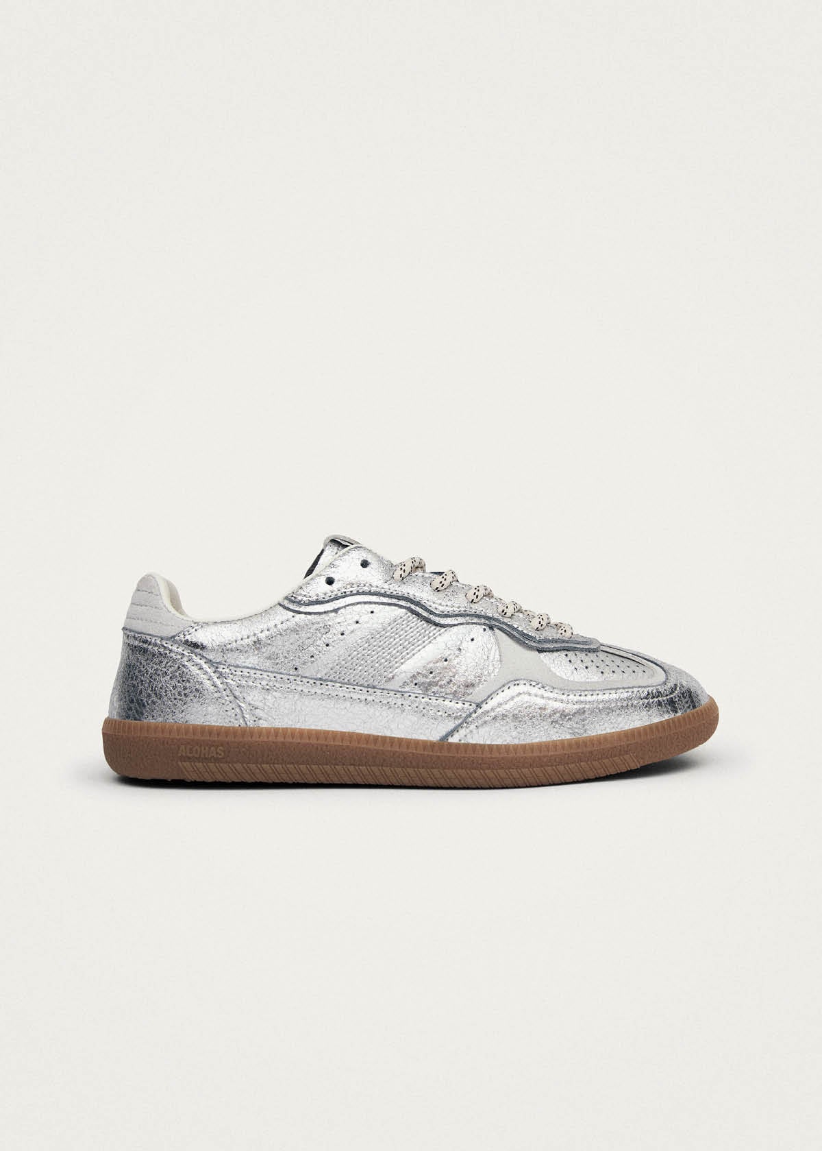 Tb.490 Shimmer Recycled Silver Cream Leather Sneakers | ALOHAS