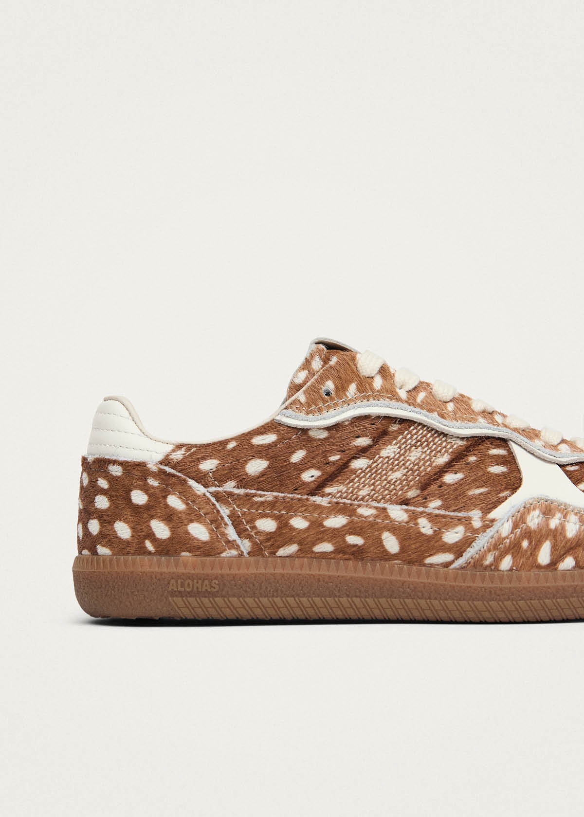 Tb.490 Zapatillas de Cuero con Pelo Suave Deer Marrón