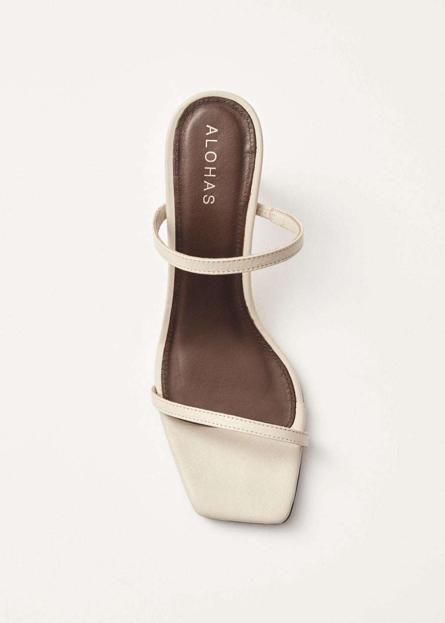 Cannes Beige Leather Sandals
