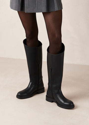 Carson Black Vegan Leather Boots ALOHAS