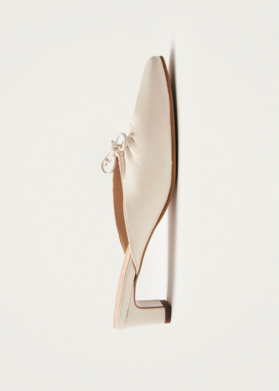 Amar Cream Leather Mules