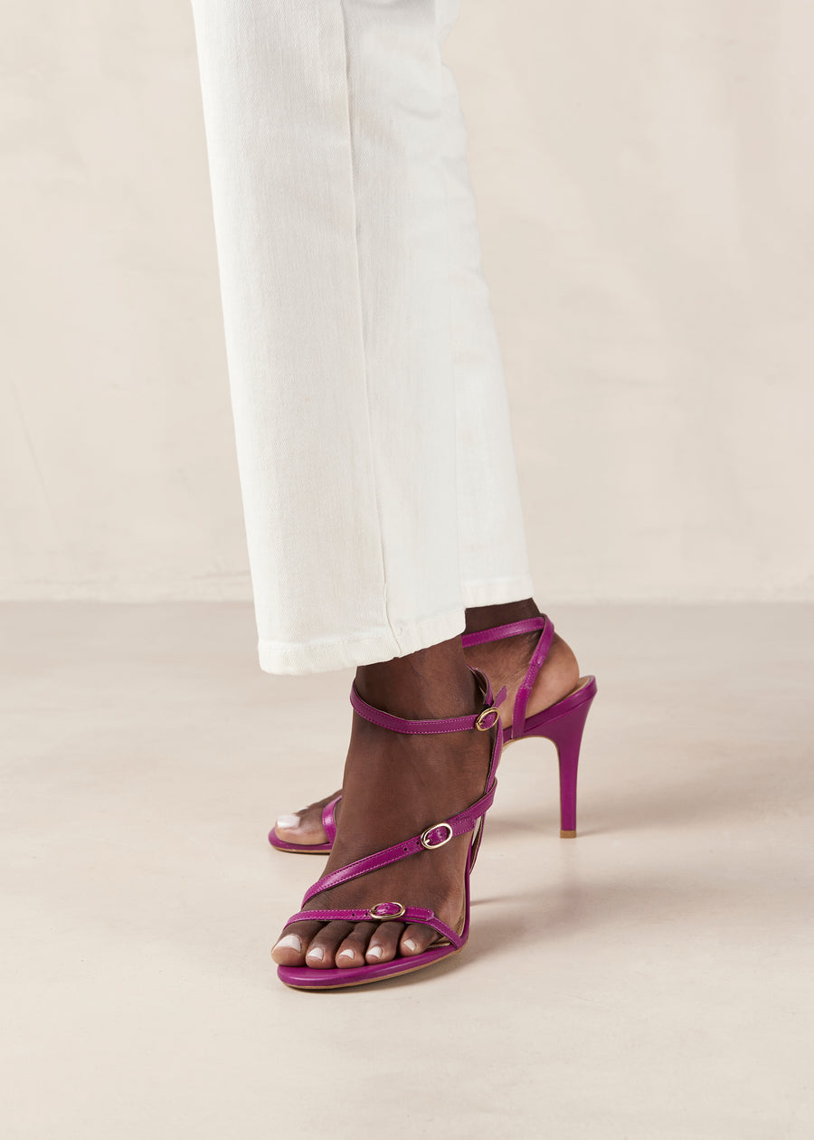 Alyssa Purple Leather Sandals