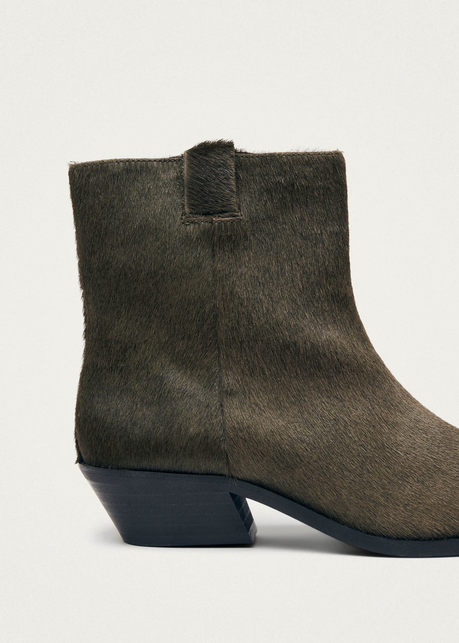 Syd Soft Khaki Leather Ankle Boots