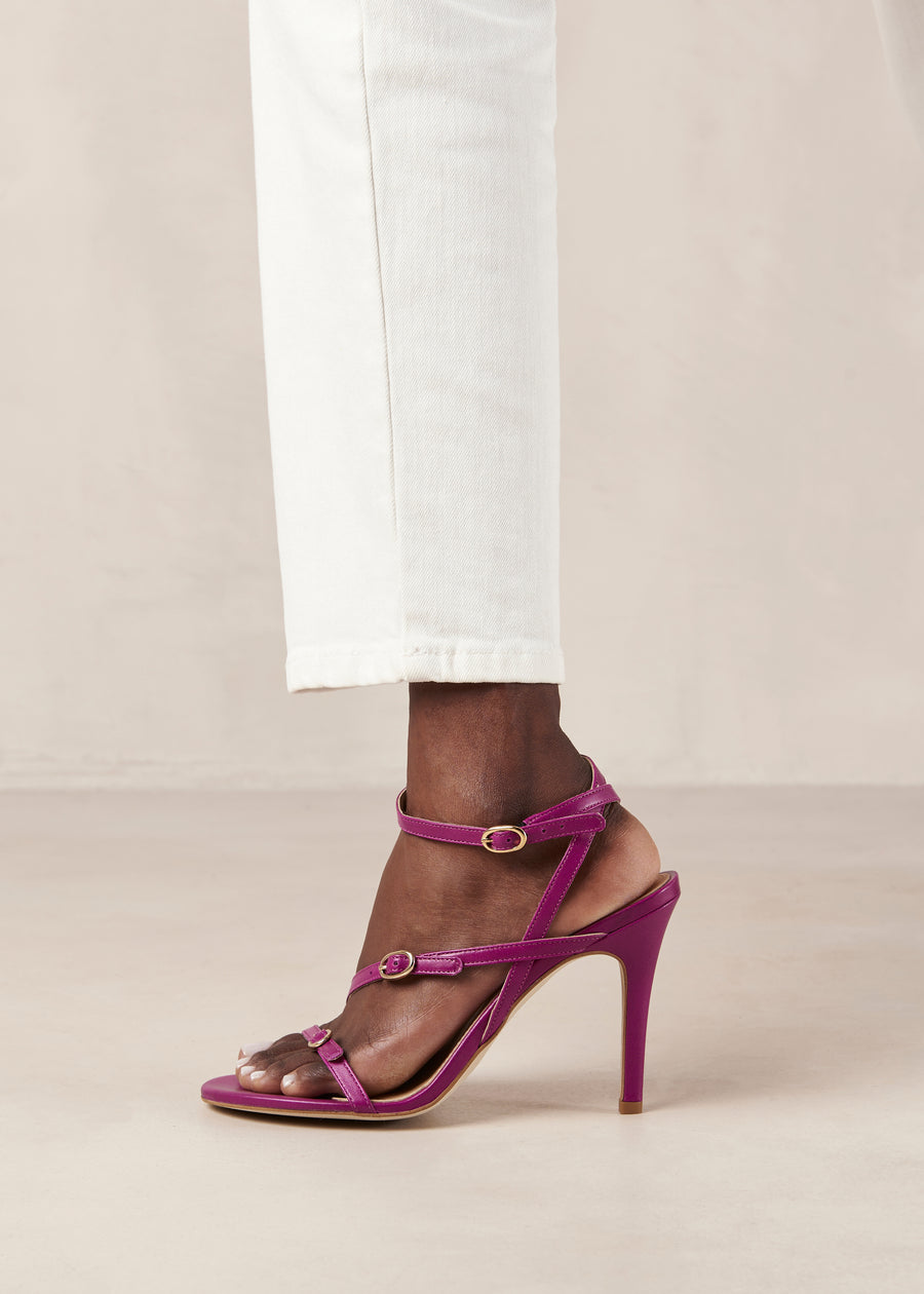 Alyssa Purple Leather Sandals