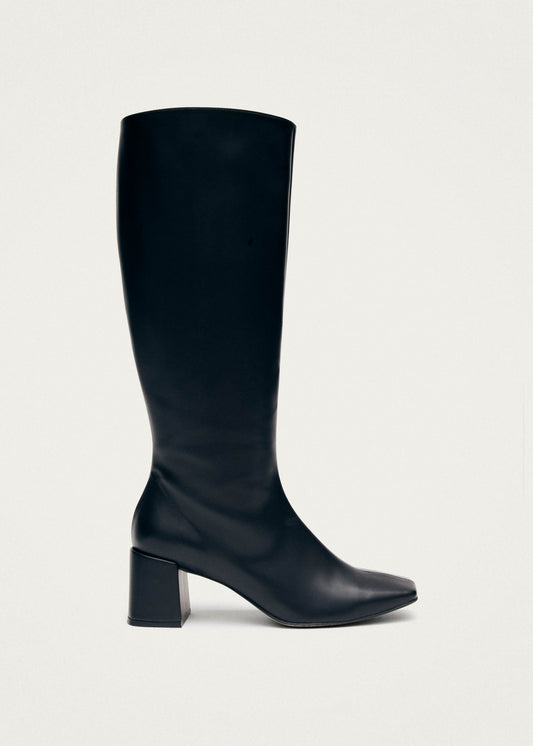 Chalk Black Vegan Leather Boots