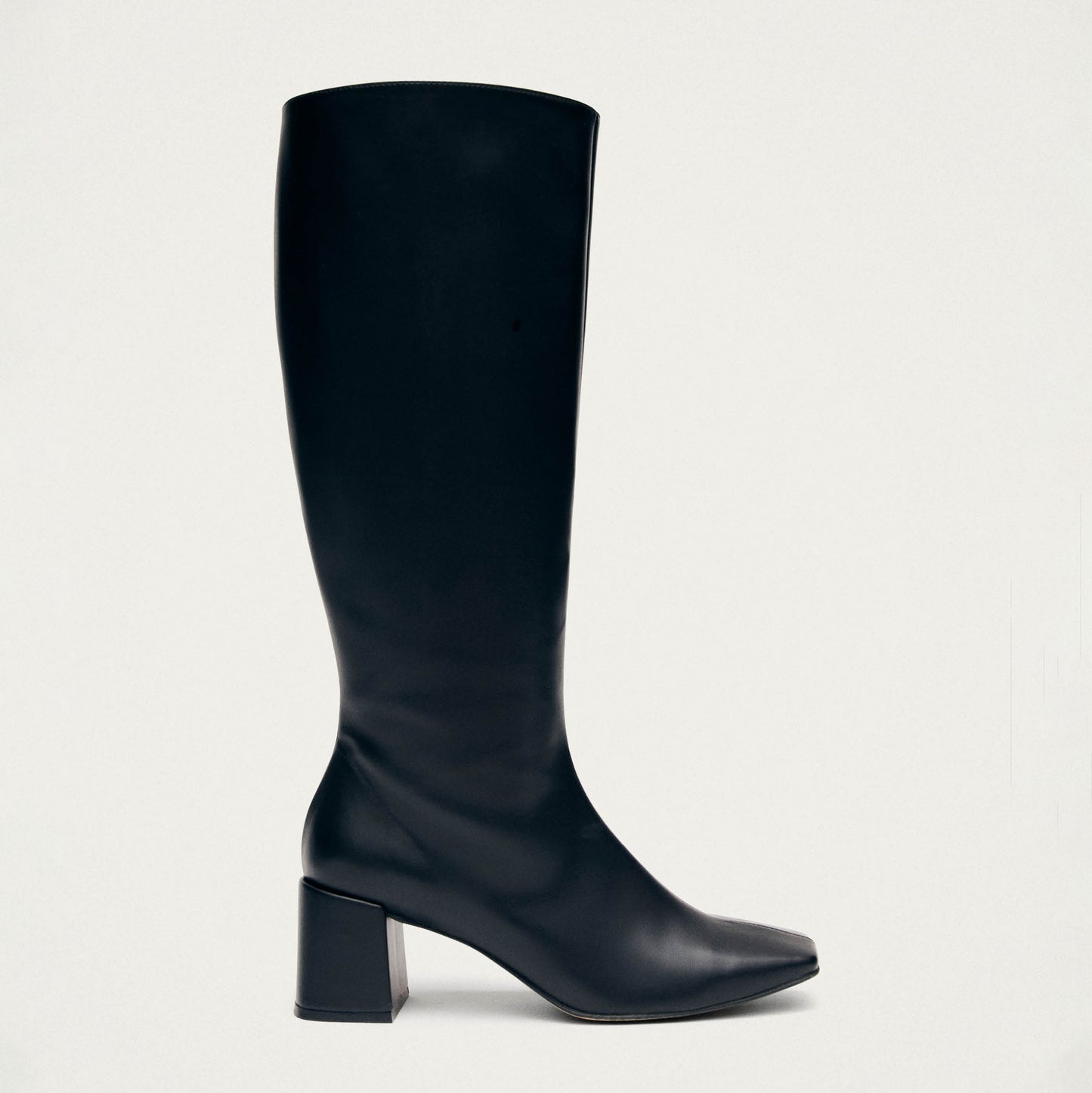 Chalk Black Vegan Leather Boots