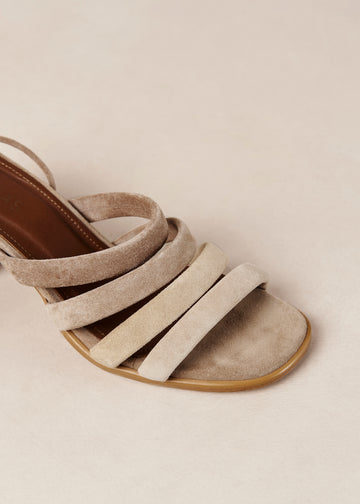 Letizia Beige Suede Sandals ALOHAS