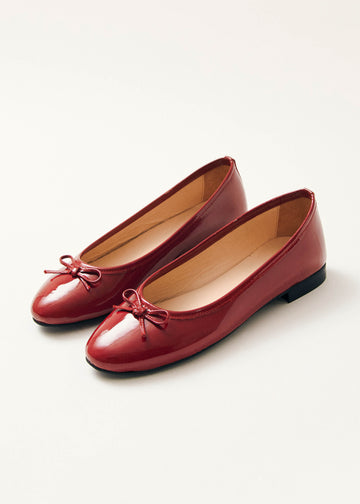 Oriana Onix Red Leather Ballet Flats ALOHAS