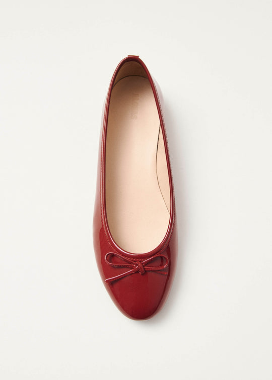 Oriana Onix Red Leather Ballet Flats