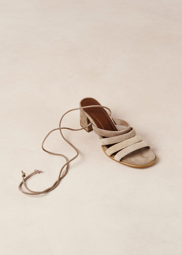 Letizia Beige Suede Sandals ALOHAS