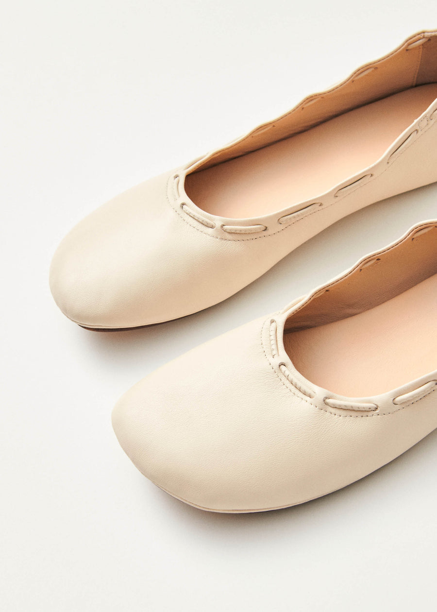 Gill Cream Leather Ballet Flats