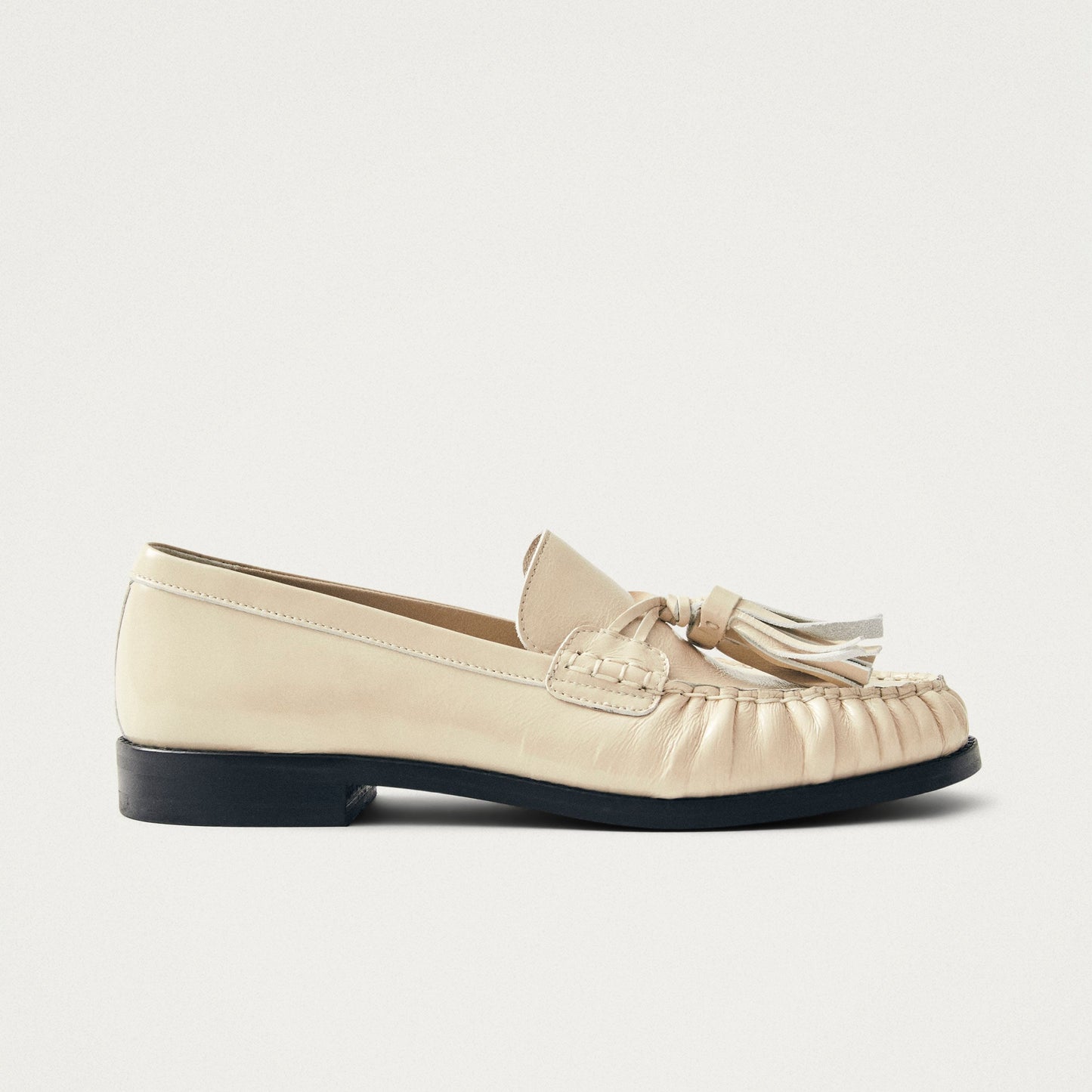 Marietta Onix Cream Leather Mocassini