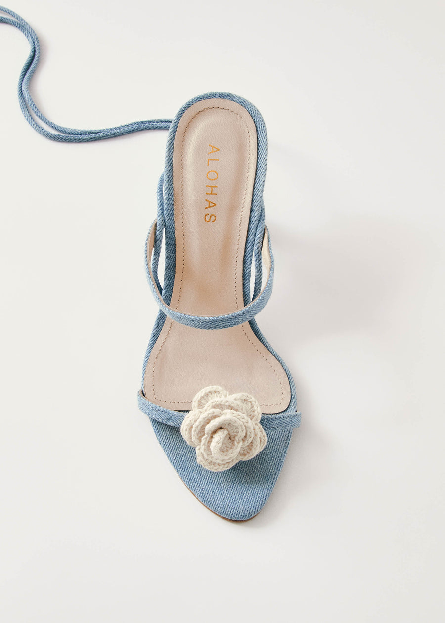 Kendra Bloom Denim Blue Sandals