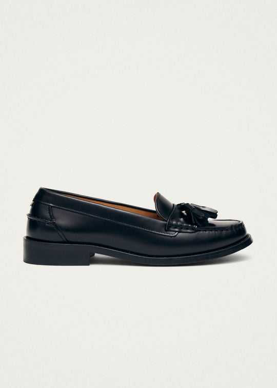 Terrane Black Leather Loafers