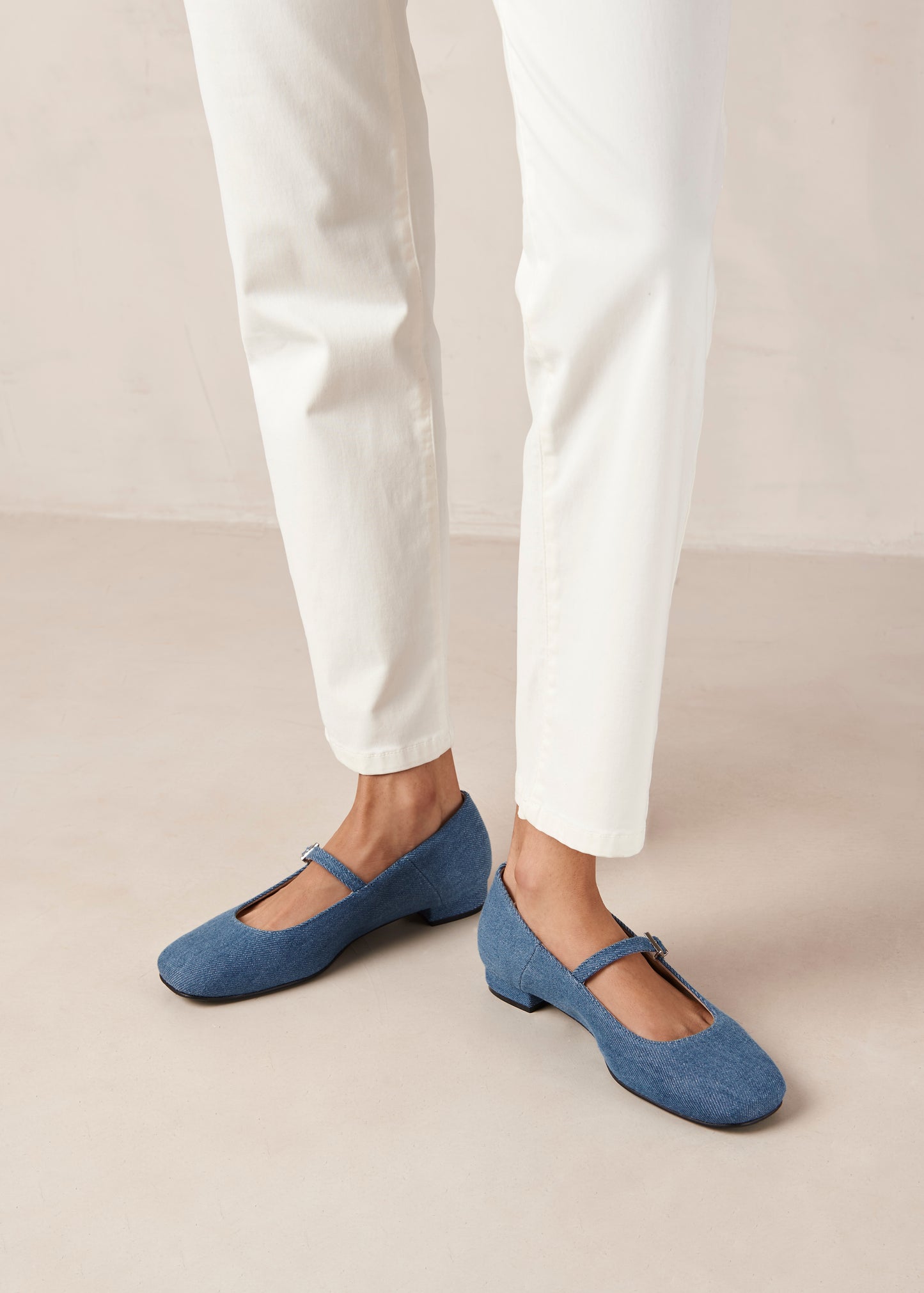 Por Do Sol Denim Blue Denim Ballet Flats