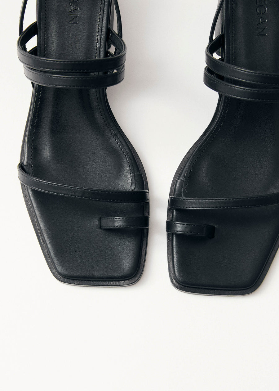 Marlowe Black Vegan Leather Sandals