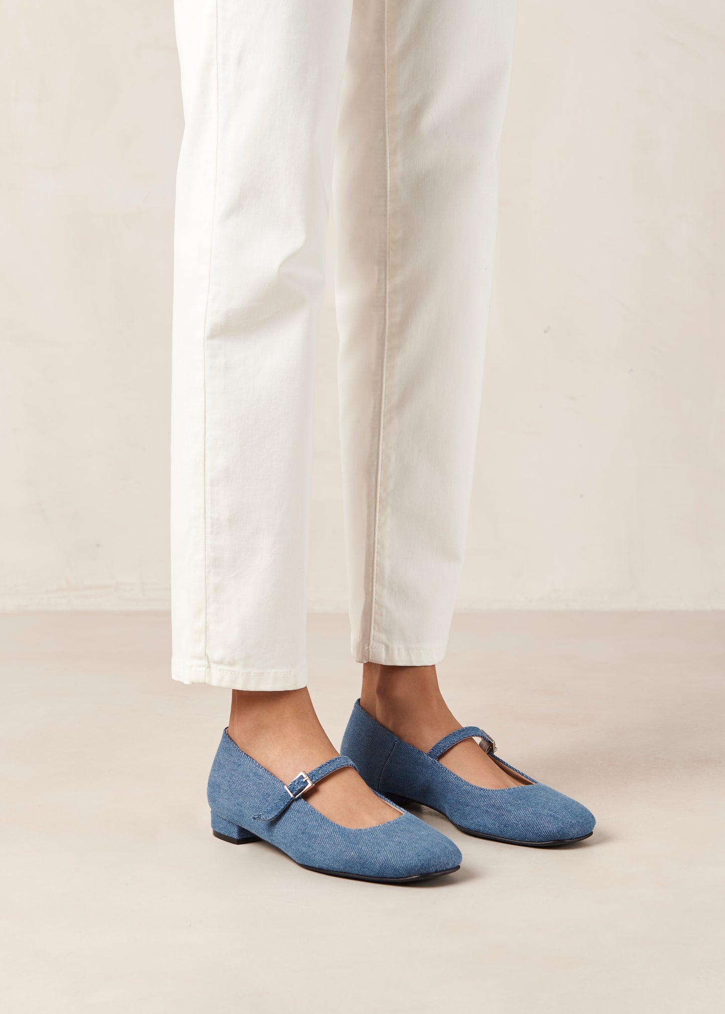 Por Do Sol Denim Blue Denim Ballet Flats