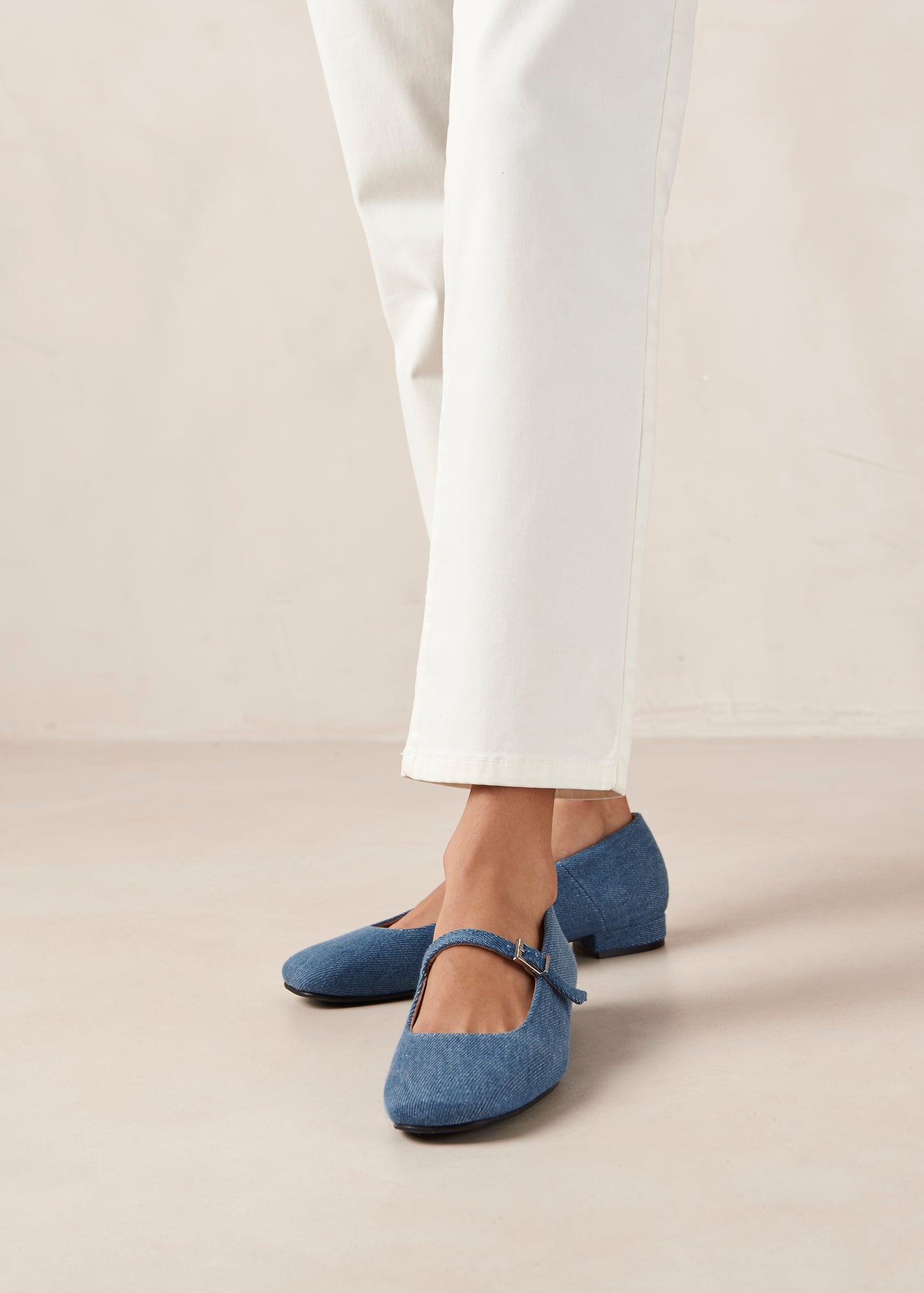 Por Do Sol Denim Blue Denim Ballet Flats