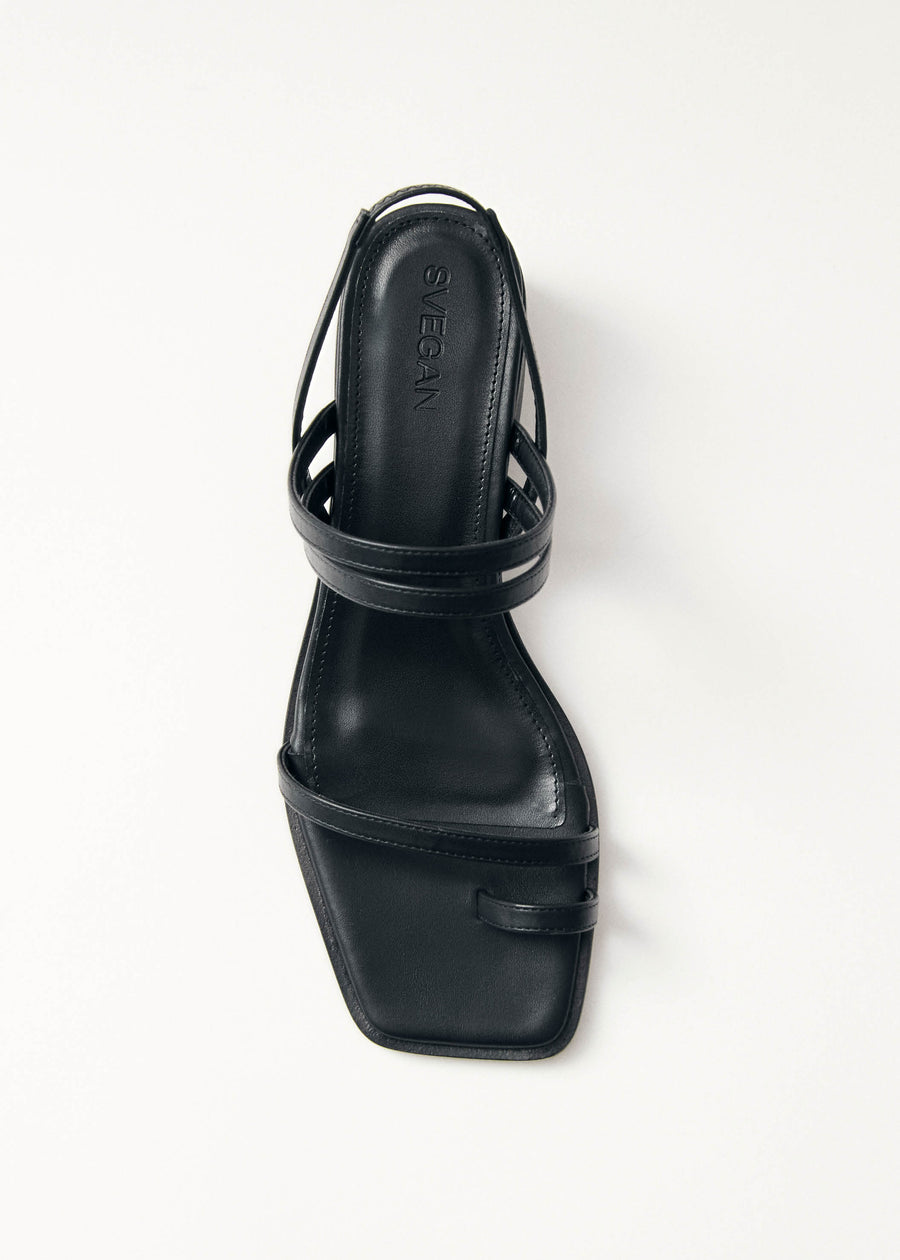 Marlowe Black Vegan Leather Sandals