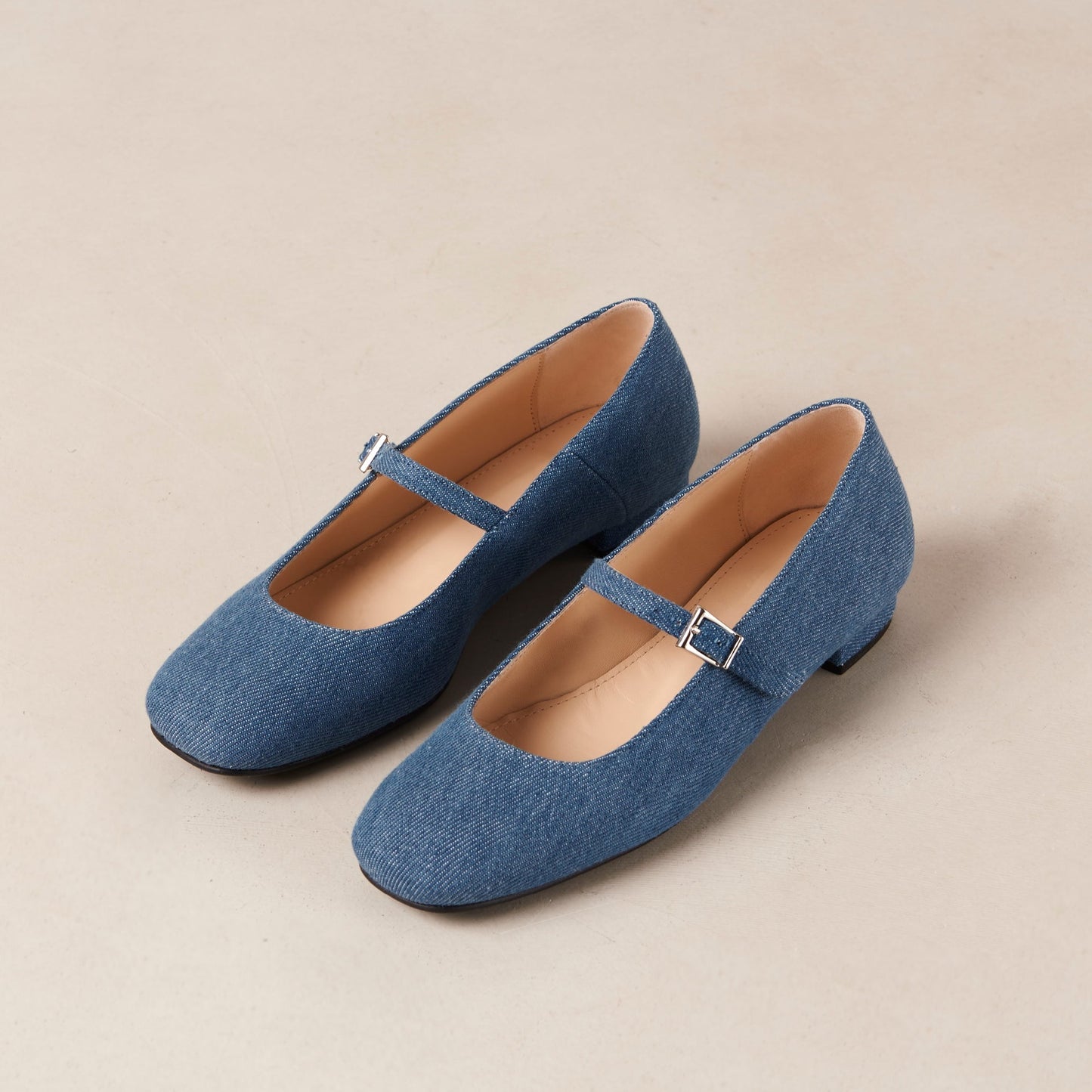 Por Do Sol Denim Blue Denim Ballet Flats