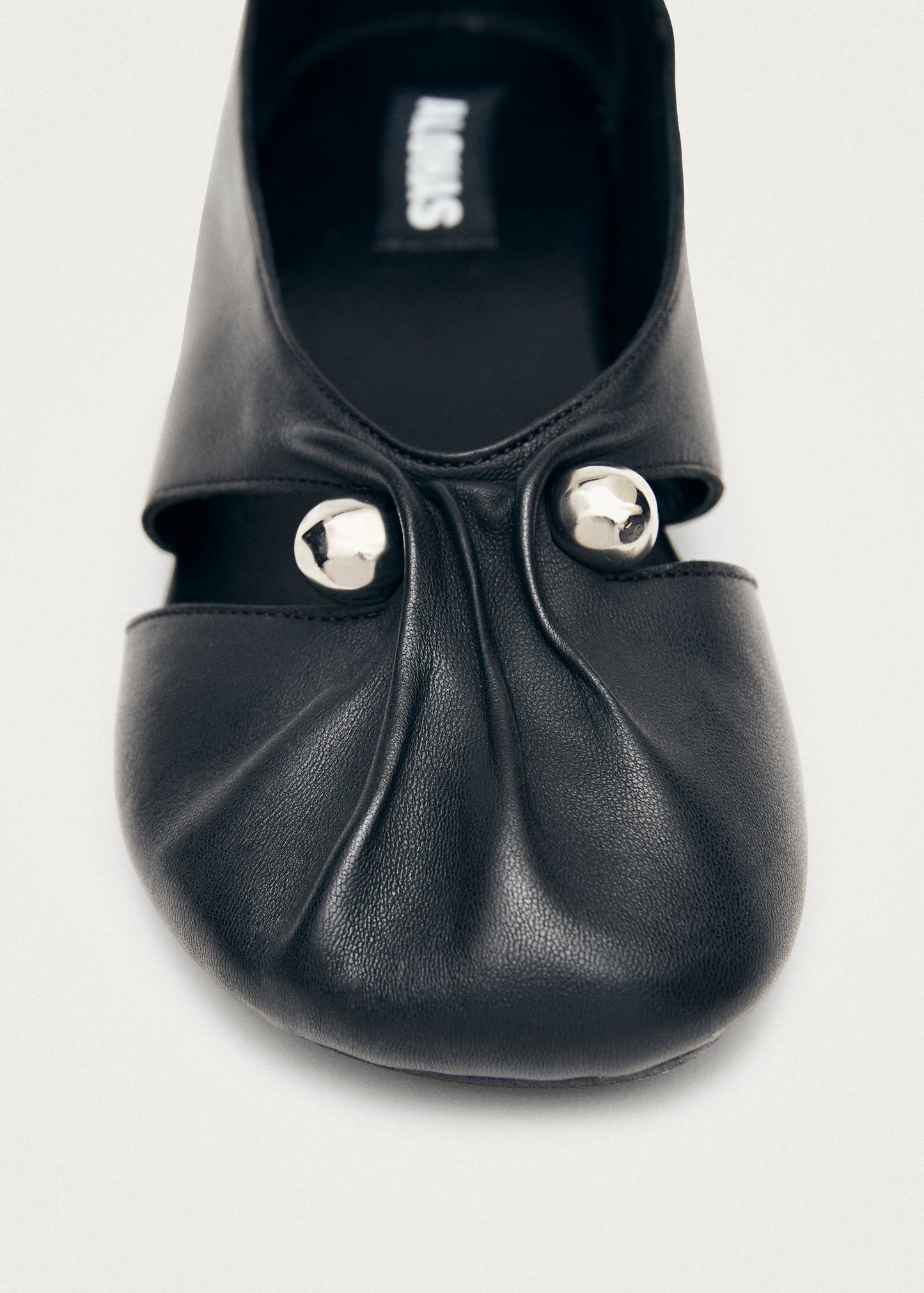 Ravena Black Leather Ballet Flats