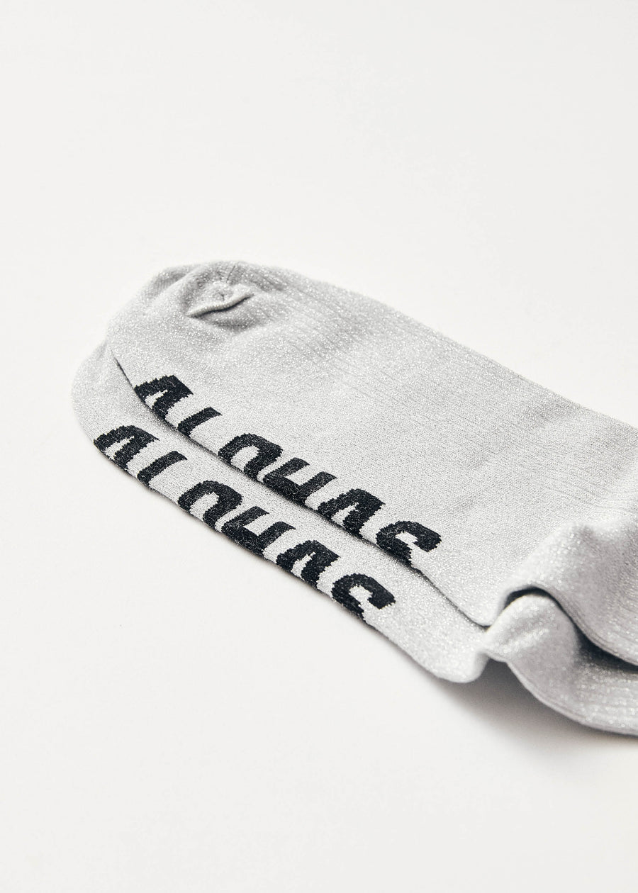Ava Shimmer Silver Socks