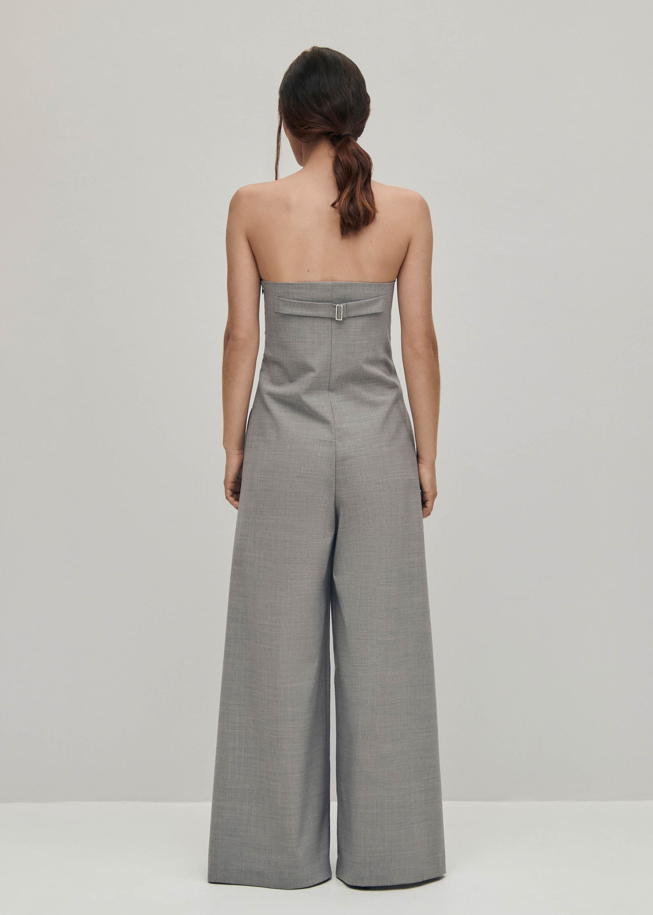 Grey strapless jumpsuit online